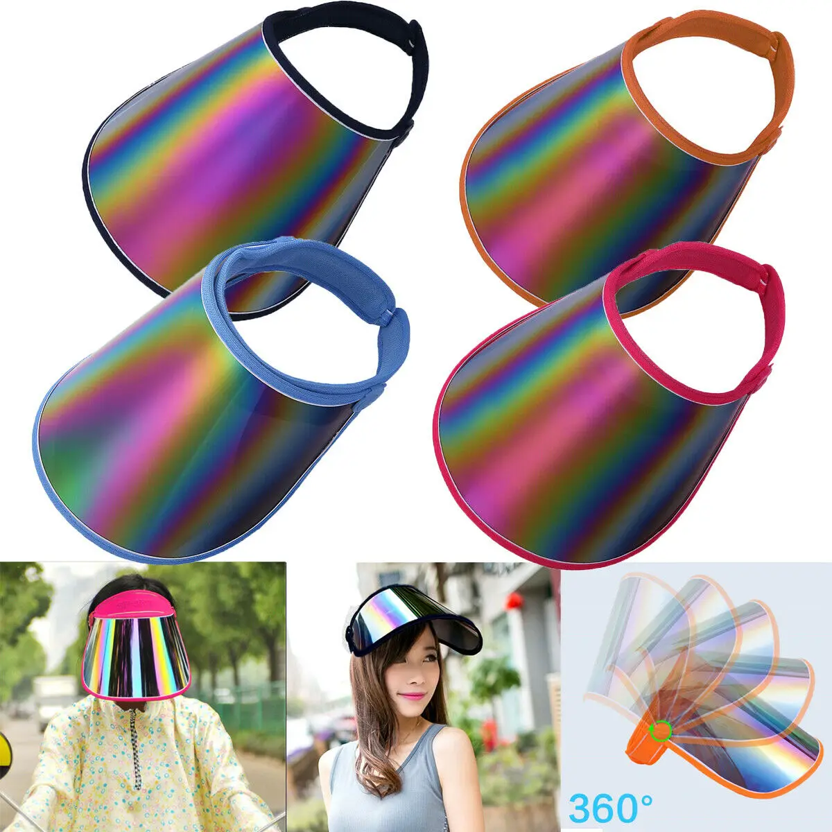 

Summer PVC Hat Sun Visor Party Casual Hat Clear Plastic Adult Sunscreen Cap