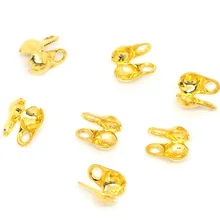 DoreenBeads медные калотки, концевые бусины, Шариковая цепь золотого цвета, 4 мм(1/") х 3,5 мм(1/8"), 100 шт., новинка года