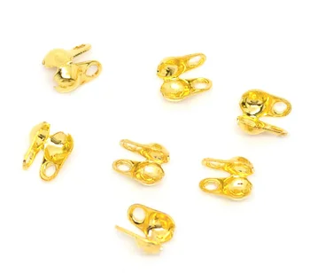 

DoreenBeads Copper Calottes End Crimps Beads Ball Chain Gold color 4mm( 1/8") x 3.5mm( 1/8"), 100 Pieces Hot new