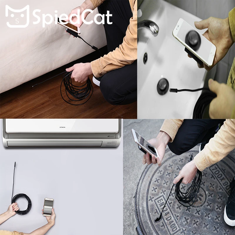 

8mm 2M Wifi Mini Waterproof Hard Endoscope Inspection Borescope Snake Video Flexible Camera For IOS Android Car Detection