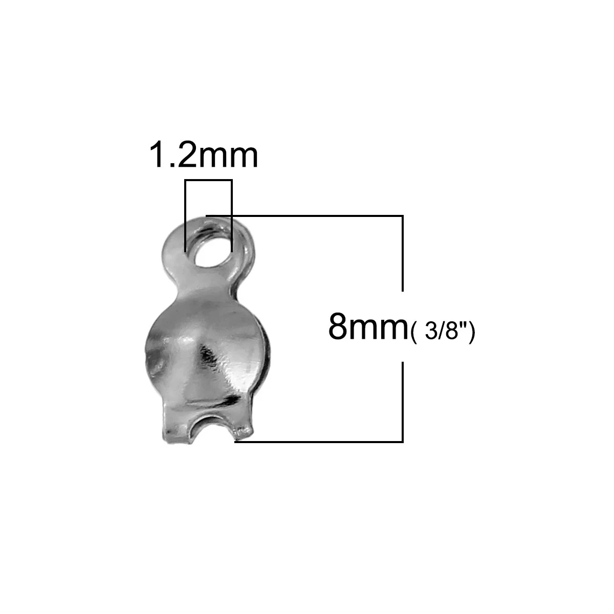 DoreenBeads 500 Серебряный тон скуфейки Конец Crimps Бисер Советы 8x4 мм(B12558), для изготовления украшений своими руками