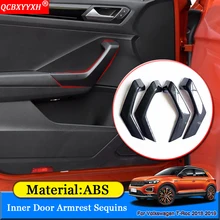 Автомобильный дизайн ABS автомобиля Внутренний дверной подлокотник пайетки Стикеры авто аксессуары для украшения интерьера подходит для Volkswagen T-РПЦ