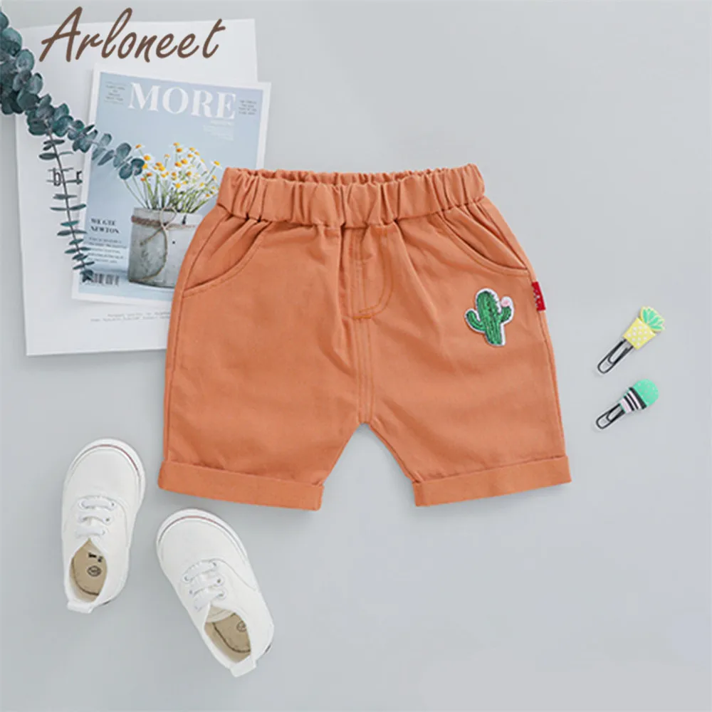 Одежда arloneet с героями мультфильмов для маленьких мальчиков футболка кактус Шорты мальчиков Забавные топы для детей пляжная рубашка 2 шт. 2019