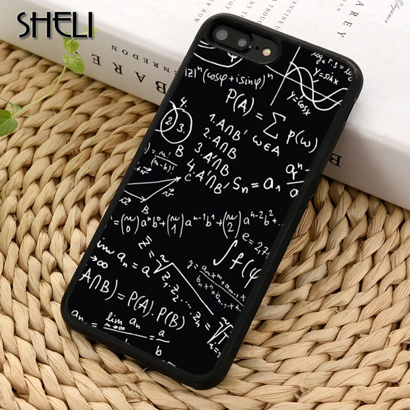 SHELI Einstein geek Mathematical Phone Case Cover For iPhone 4 5 6 6s 7 8 plus 11 pro X XR XS max Samsung S6 S7 edge S8 S9 S10 |