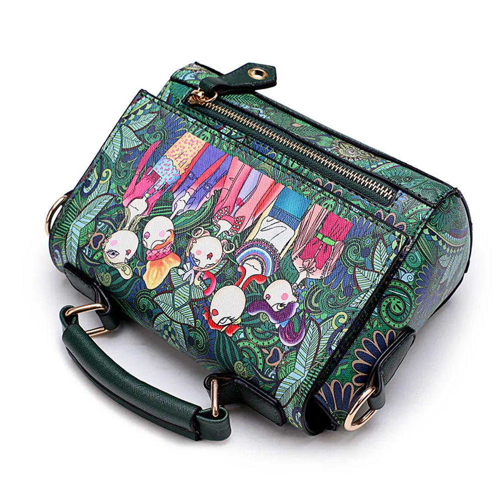 Роскошные сумки женские сумки дизайнерские девушки в лесу узор печать Hasp одно плечо сумка через плечо сумки для женщин Сумочка L3
