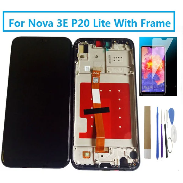 2244*1080 черный для Huawei Nova 3E P20 Lite ЖК дисплей с сенсорным датчиком стеклянный