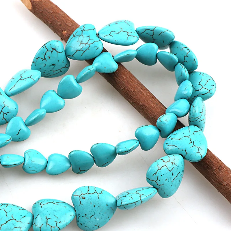

Manmade Stone Sky Blue Turquoises Howlite Love Heart Loose Spacer Seed Stones Beads DIY Bracelets Necklace Jewelry Findings