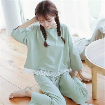 

New Autumn Winter Women Pyjamas Long Sleeve Pajamas Set Student Tracksuit Tops Female Pyjamas Sets Night Suit Sleepwear