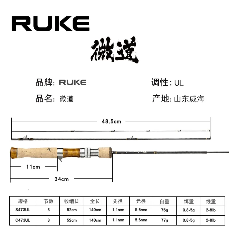 KAWA New Carbon Fishing Rod Super Light, Super Soft Rod, 1.4m 3 Sections, Portable for Fishing, High Quality and Classical rod