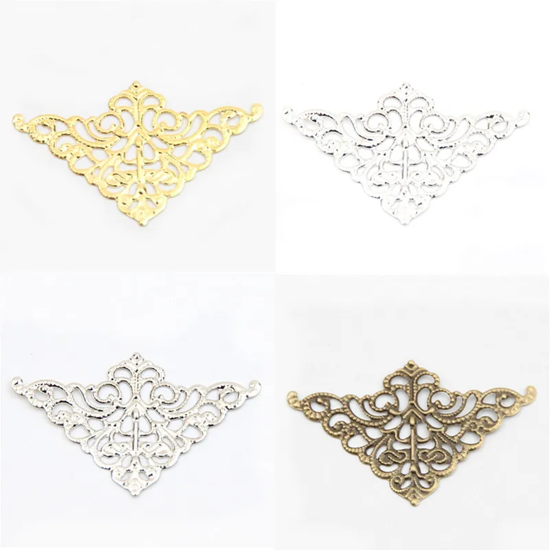 

Filigree Wraps Flower Metal Crafts 40Pcs PICK COLOR Connectors Connector For Jewelry Making 50x32mmDIY Accessories Charm Pendant