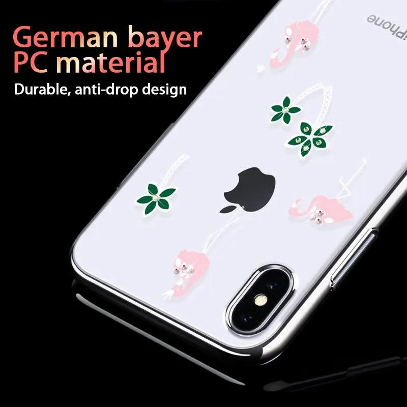 KINGXBAR для iPhone Xs чехол милый прозрачный Max кристаллы от Swarovski Apple iPhoneXs Чехол| |