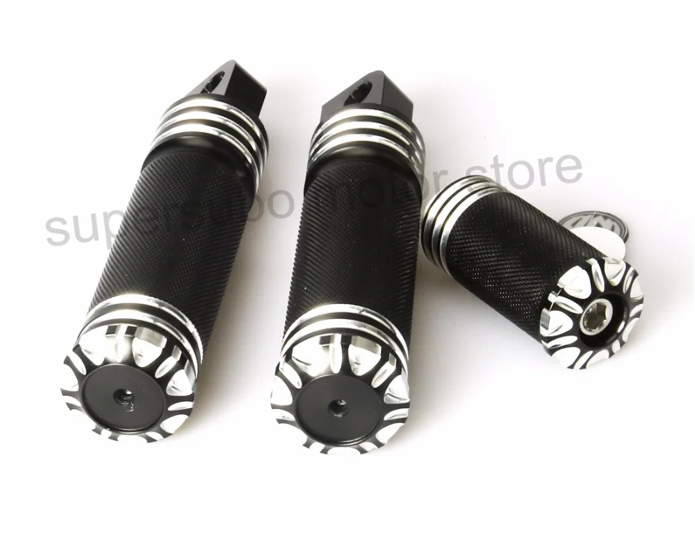 Motocicleta CNC FootPegs preto E Shifter Peg