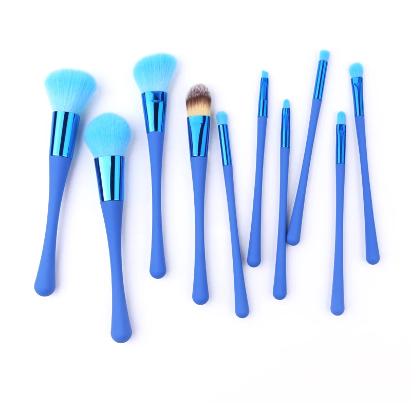 

BBL 10pcs Ocean Blue Makeup Brush Set Foundation Powder Eyeshadow Contour Blush Brush Cosmetic Tools Brochas Para Maquillaje