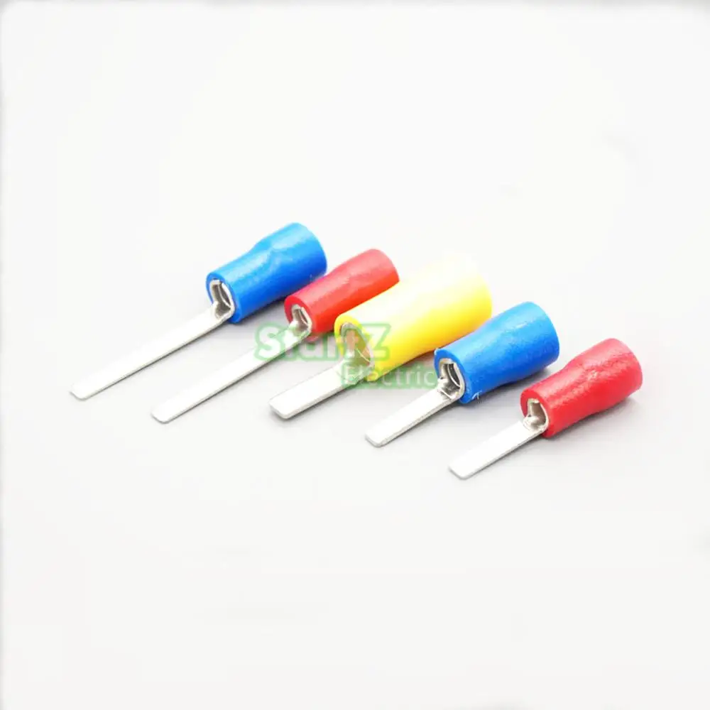

100pcs Red DBV1.25-18 cold pressed Insulated Terminal Connectors 22-16AWG