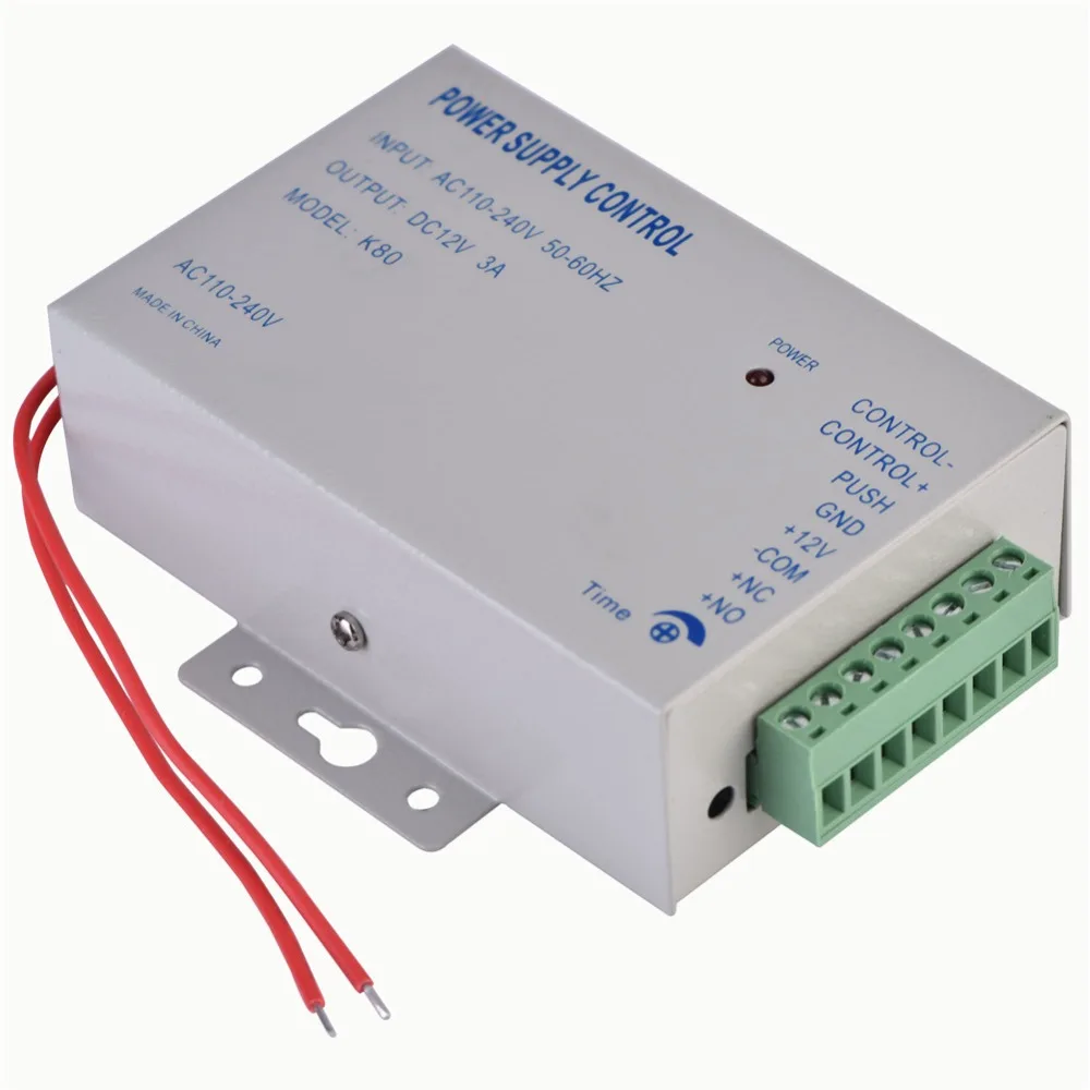 

1PCS Input AC110V-240V Output DC 12V 3A 30W Power Supply Controller for Door Access Control System