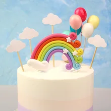 Colorful Rainbow Cake Topper Birthday Cake Flags Cloud Balloon Cake Flag Birthday Party Baking Decoration Party Supplies Colorful Rainbow Cake Topper Birthday Cake Flags Cloud Balloon Cake Flag Birthday Party Baking Decoration Party Supplies