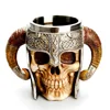 Stainless Steel Skull Mug Viking Ram Horned Pit Lord Warrior Beer Stein Tankard Coffee Mug Tea Cup Halloween Bar Drinkware Gift ► Photo 2/5