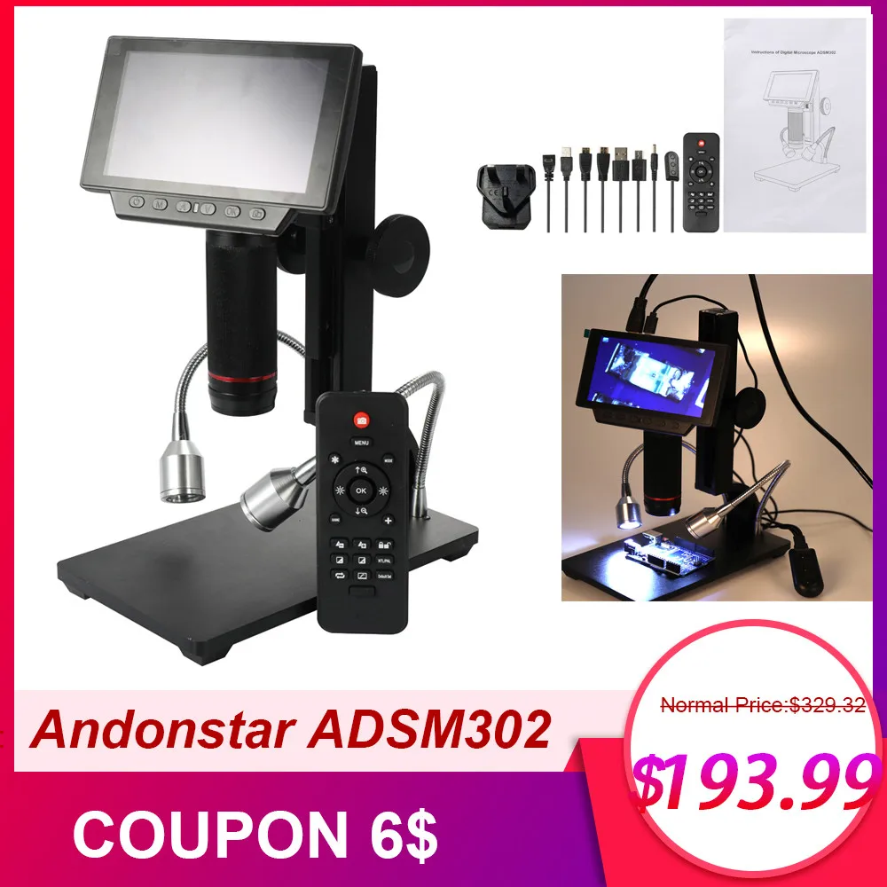 Andonstar ADSM302 цифровые микроскопы Электронный USB микроскоп для tht промышленного