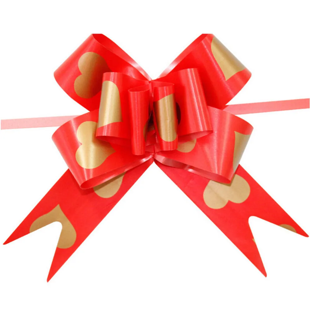 10 PCS Love Heart Printed Wedding Ribbon Bows Packaging Packing Wrap