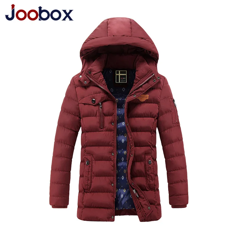 Брендовая зимняя куртка, Мужская теплая куртка, модная Толстая парка, мужская куртка с хлопковой подкладкой, Повседневная Красивая Мужская куртка с капюшоном - Цвет: Красный
