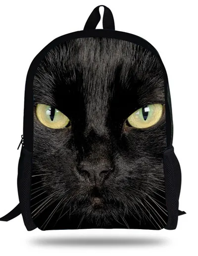16-дюймовый шпилька черная кошка рюкзак животных Сумки Для женщин детские школьные сумки для девочек подростков Mochila зоопарк Животные печати сумка для мальчиков школьного рюкзака