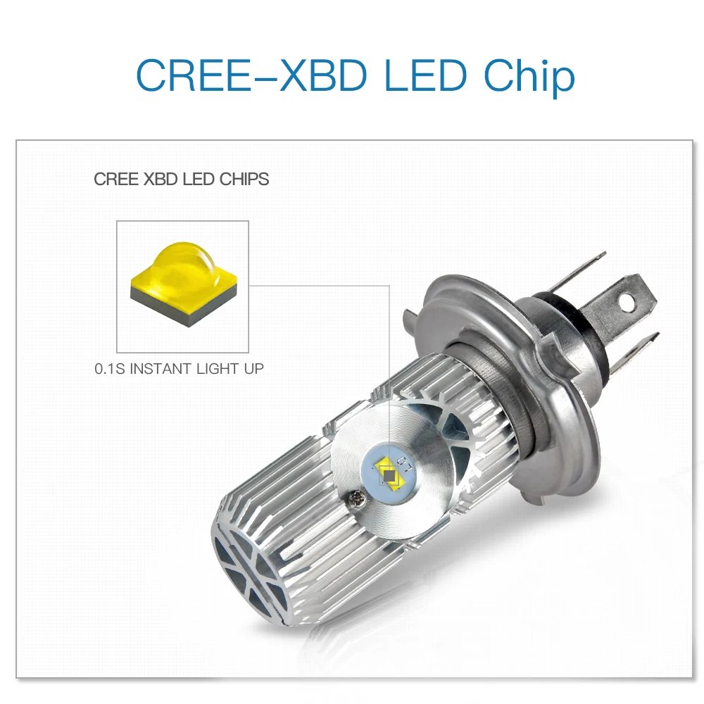 LED Headlight Bulbs Head Fog Lamp Light Bulbs L12-H4/9003 For Arctic Cat XF 6000 7000 9000 ZR 3000 4000 5000 6000 7000 8000 9000
