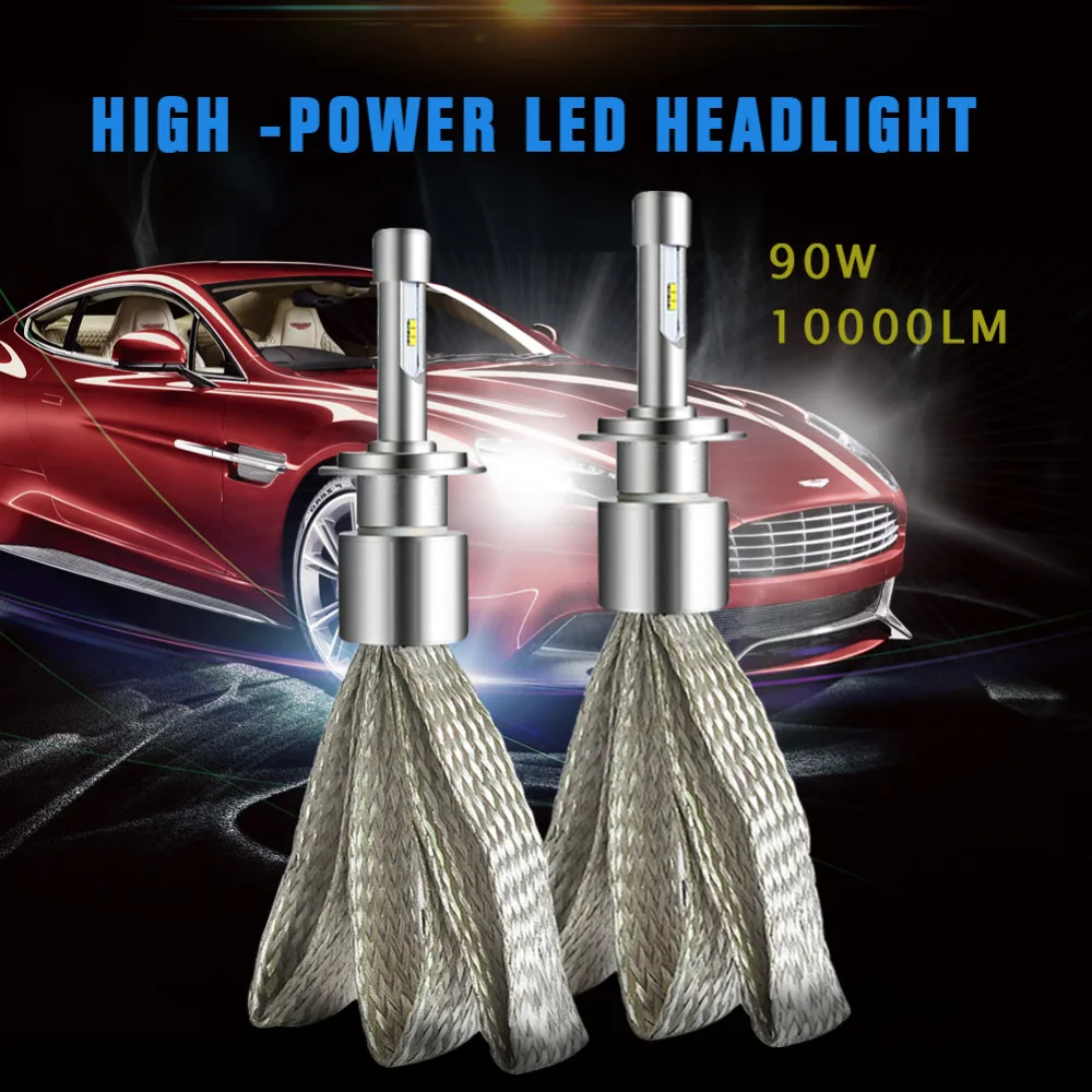 1 пара Led HB3 90 W 10000lm 9005 9006 HB4 автомобилей светодиодные фары 6000 k чистый белый автомобильный туман автомобильная лампа налобный фонарь