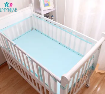 

New Breathable Mesh Newborn Baby Crib Bumper Magic Clasp Baby Bed Bumpers All Round Protector for Bebe Use to 130*70cm