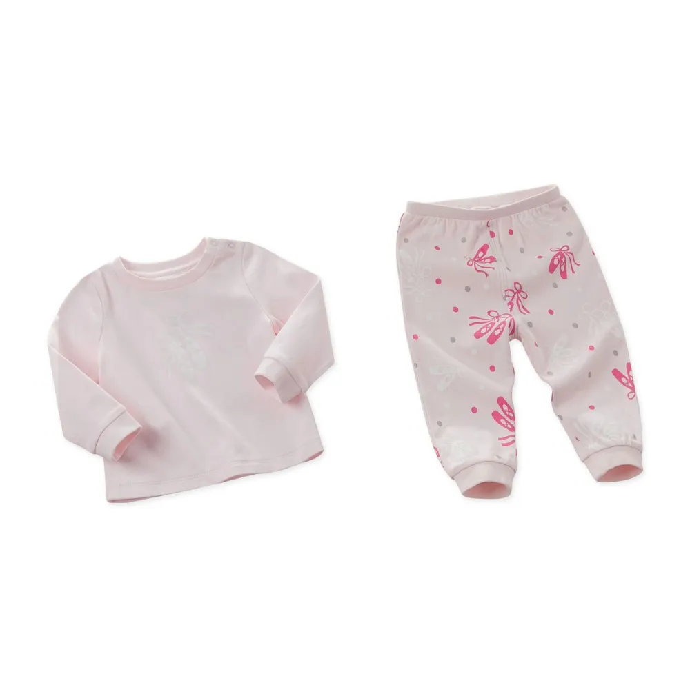 DB4652 dave bella/осенняя одежда для сна для малышей; пижамы для младенцев; комплект одежды с принтом сердца; Цвет лавандовый, розовый; домашняя одежда; одежда для сна с принтом