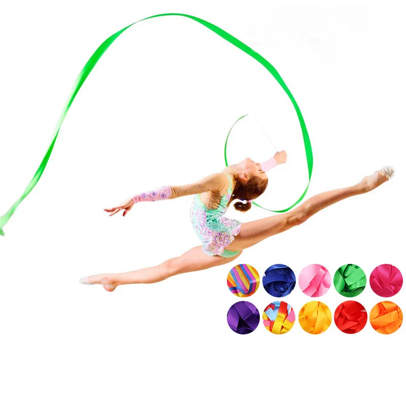 4 м разноцветные гимнастические ленты танцевальная лента ритмической художественная гимнастика лента для художественной гимнастики