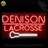 Neon Sign Denison Lacrosse Real Glass Tube Neon Light Sign Home Display Arcade handcrafted Sign Publicidad Glass Display 19x15