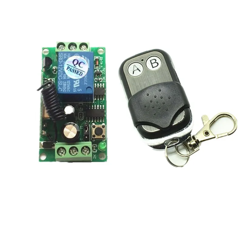 

DC 12V 10A Wireless Remote Switch Remote AB Lighting Switch Receiver Transmitter 1CH Relay Digital Switch 315/433.92MHZ