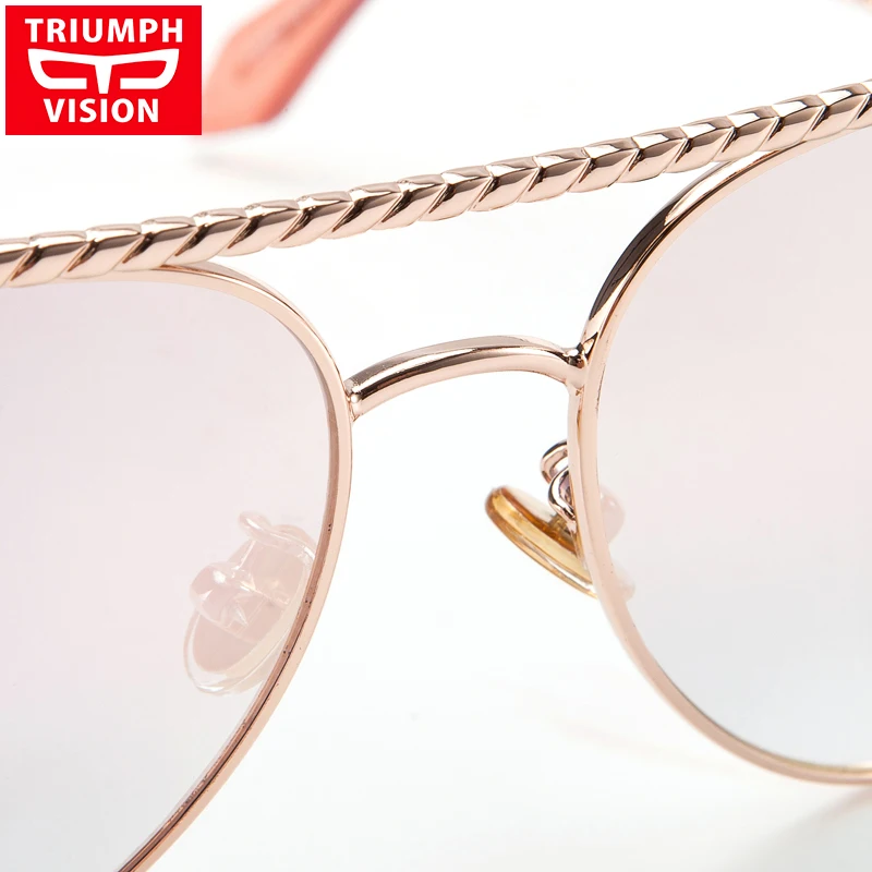 Женские зеркальные очки TRIUMPH VISION спиральные розовые солнцезащитные с