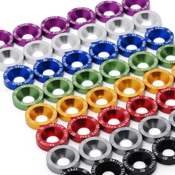 

10PCS M6 JDM Car Modified Hex Fasteners Fender Washer Bumper Engine Concave Screws