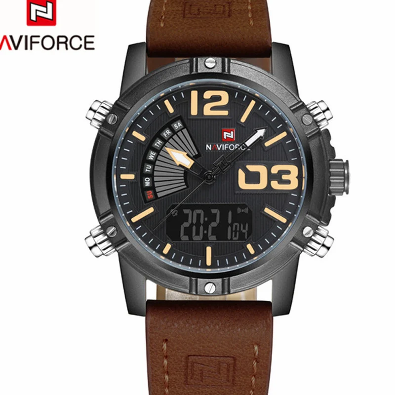 

NAVIFORCE New mens watches Luxury Fancy Quartz Led Analog Digital Brand Male Military Sport Man watch Wrist relogio masculino