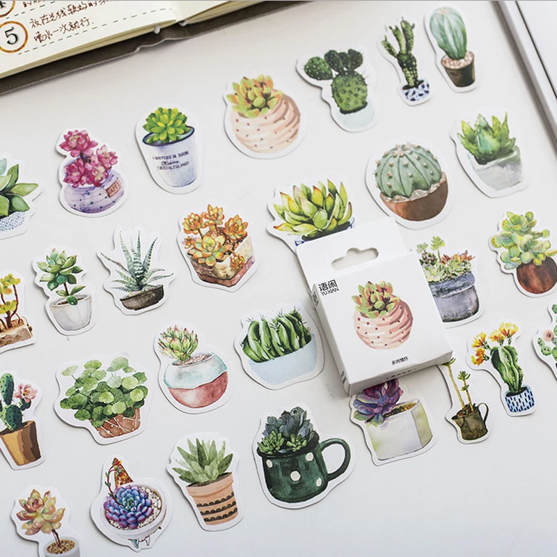 

50pcs/lot cute succulent mini paper sticker decoration stickers DIY diary scrapbooking planner label sticker kawaii stationery
