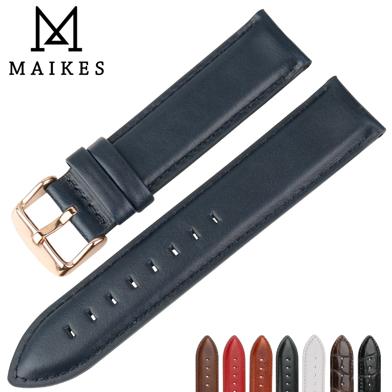 MAIKES новые аксессуары для часов Ремешок из натуральной кожи 12 мм 14 16 18 20 ремешок