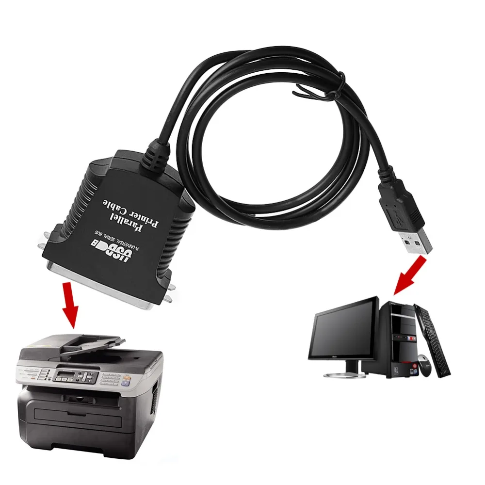 Newest Printer Adapter Cable USB 2.0 to 36 Pin Parallel IEEE 1284