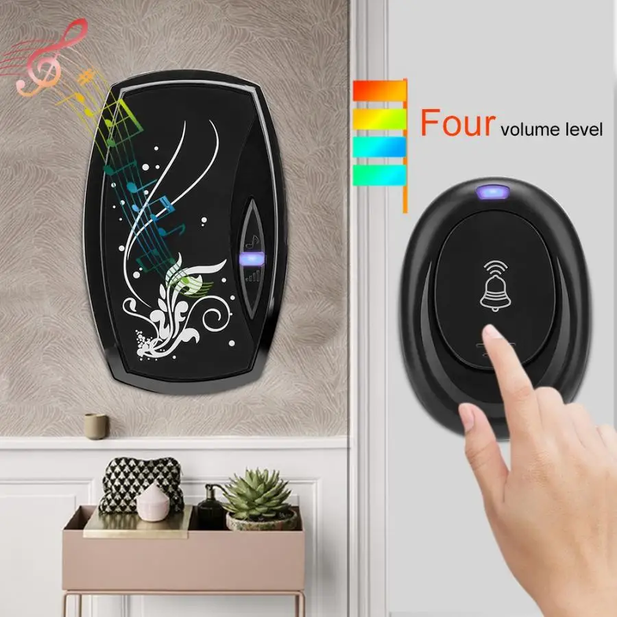 200m Remote Wireless 36 music Waterproof LED door bell 4 Volume Home Security Intelligent wireless Doorbell induction | Обустройство