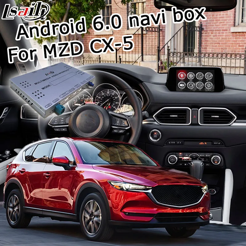 

Android 6.0 GPS navigation box for new Mazda CX-5 video interface box with Carplay mirror link youtube google play waze yandex