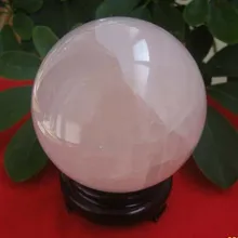 Гигантский Удивительный розовый кварцевый шар 3," дюймовый розовый шар Хрустальная Сфера Orb Рейки с подставкой
