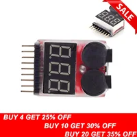 Новый Липо батареи Напряжение индикатор вольтметр монитор звуковой сигнал 1-6 S 3,7 В-22,2 В 3,7 В 7,4v 11,1v 14,8 В 18,5 В 22,2 В - изображение