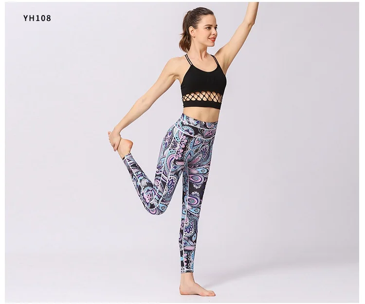 Женские Штаны Для Йоги, тренировки, фитнеса, леггинсы для бега, спортивные быстросохнущие спортивные штаны, одежда для фитнеса, спортзала, спортивные штаны - Цвет: YH108 gym leggings