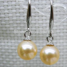 Xiuli 00254 Белое Золото 8 мм AAA+++ Золотой Розовый Австралийский South Sea Pearl Мотаться Серьги