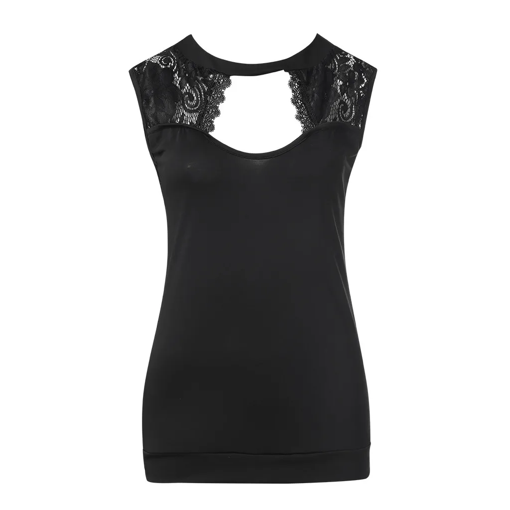 

Feitong Camisoles Women's Openwork Top Lace Stitching Strapless Halter Large Size Blouse camisole tank top haut femme 2019