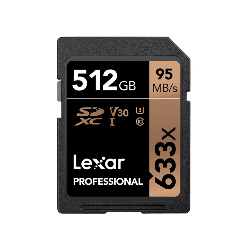 Оригинальная Lexar 633x sd-карта 16 ГБ 32 ГБ 64 Гб класс 10 SD SDHC SDXC карта памяти 128 ГБ 256 ГБ 512 ГБ для цифровых зеркальных камер/HD Камер - Емкость: 512GB