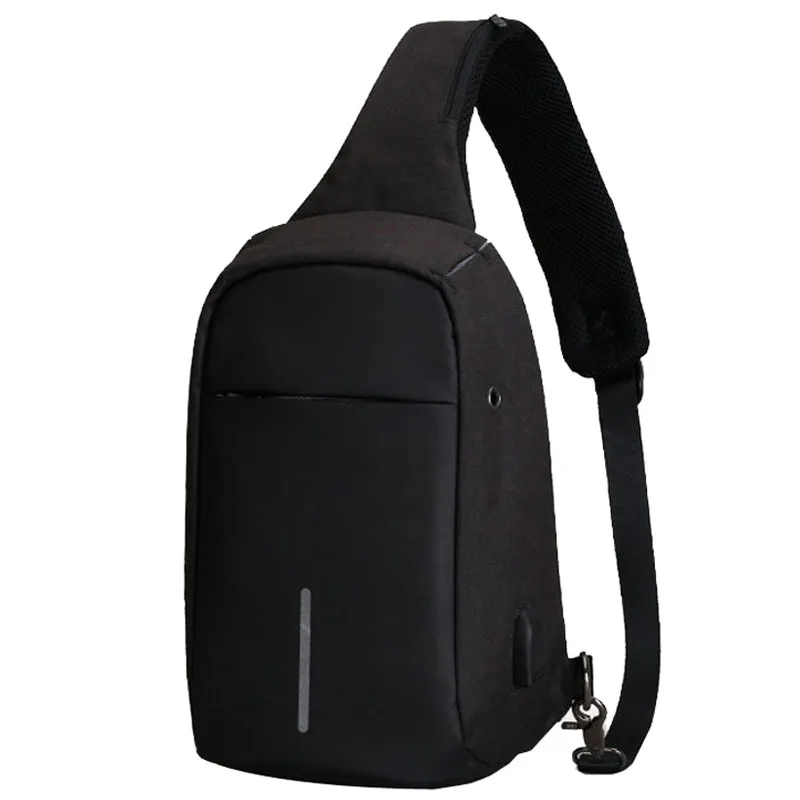 Новая спортивная сумка Многофункциональный anti-theft груди плечо одного плеча USB+ наушники отверстие открытый езда мешок для мужчин
