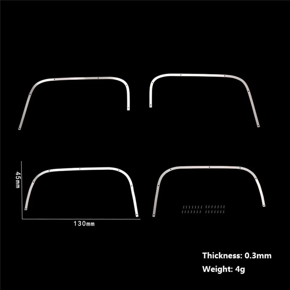 

4pcs Wheel Trim for RC Car TRAXXAS TRX-4 T4 K5 Blazer Chevrolet Wheel Eyebrow Bar Bright Strip Sticker DJC-0694 DIY Model Parts