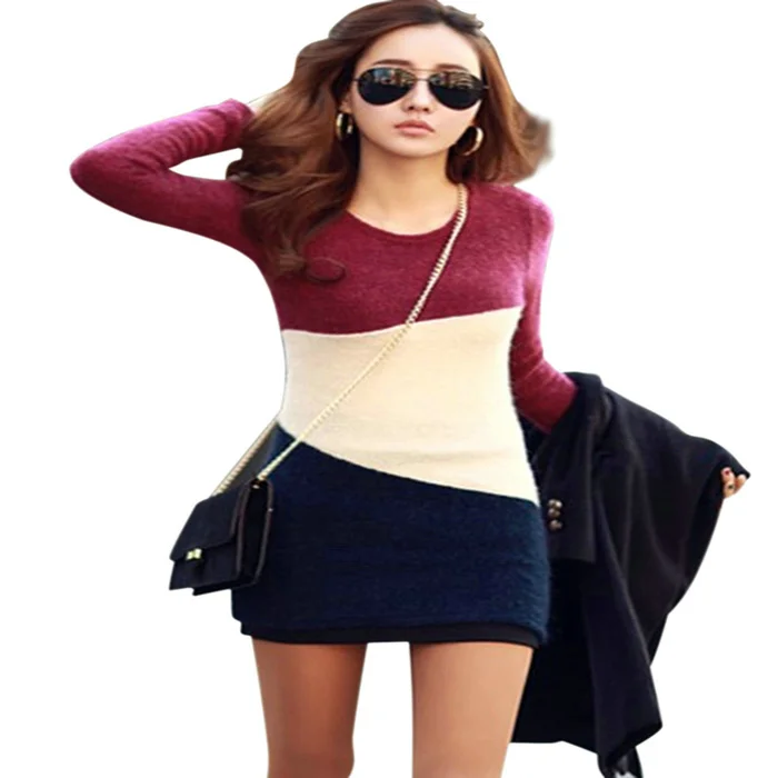Women Fashion Autumn &amp Winter Long sleeve Colored All-combined Sweater Dress New | Женская одежда