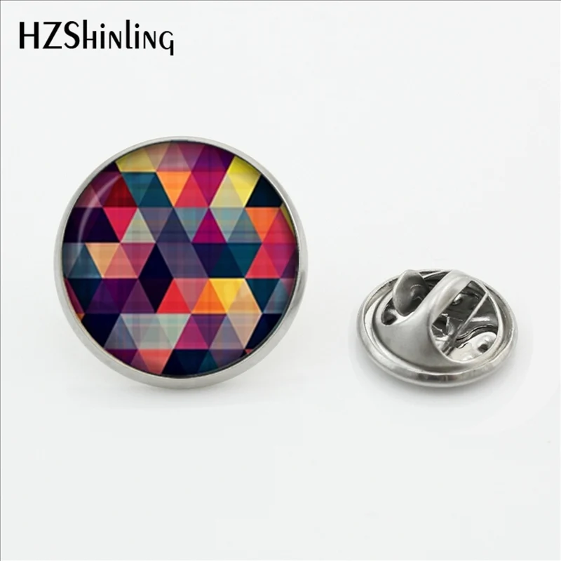New-Arrival-Geometric-Pattern-Lapel-Pin-Handmade-Glass-Art-Photo ...